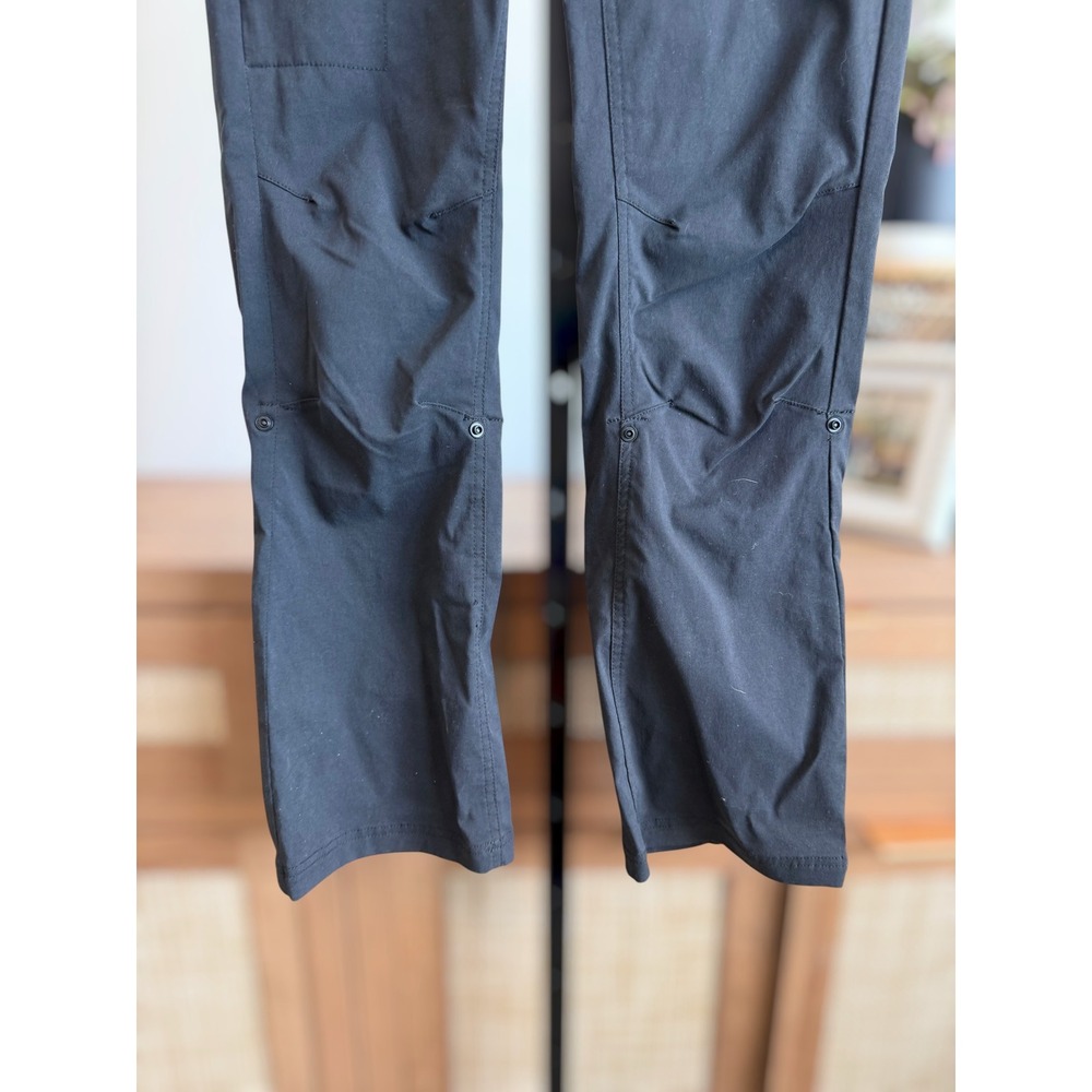 Prana Mid-Rise Flat Front Straight Leg Convertible Capri Pants Black Women's 4 - Picture 2 of 13